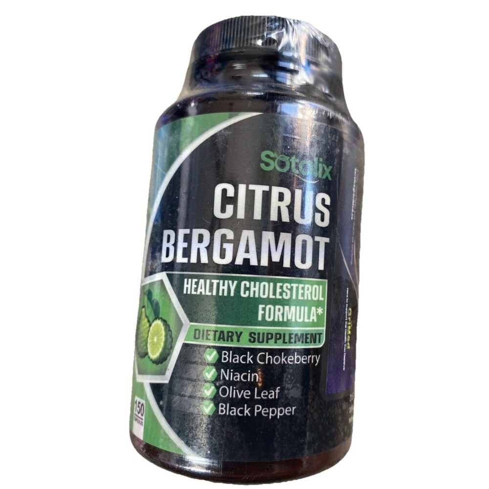 Premium Citrus Bergamot Organic Niacin Black Chokeberry 150 Capsules Cholesterol